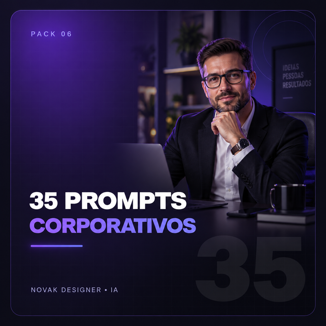 Capa de 35 Prompts Corporativos